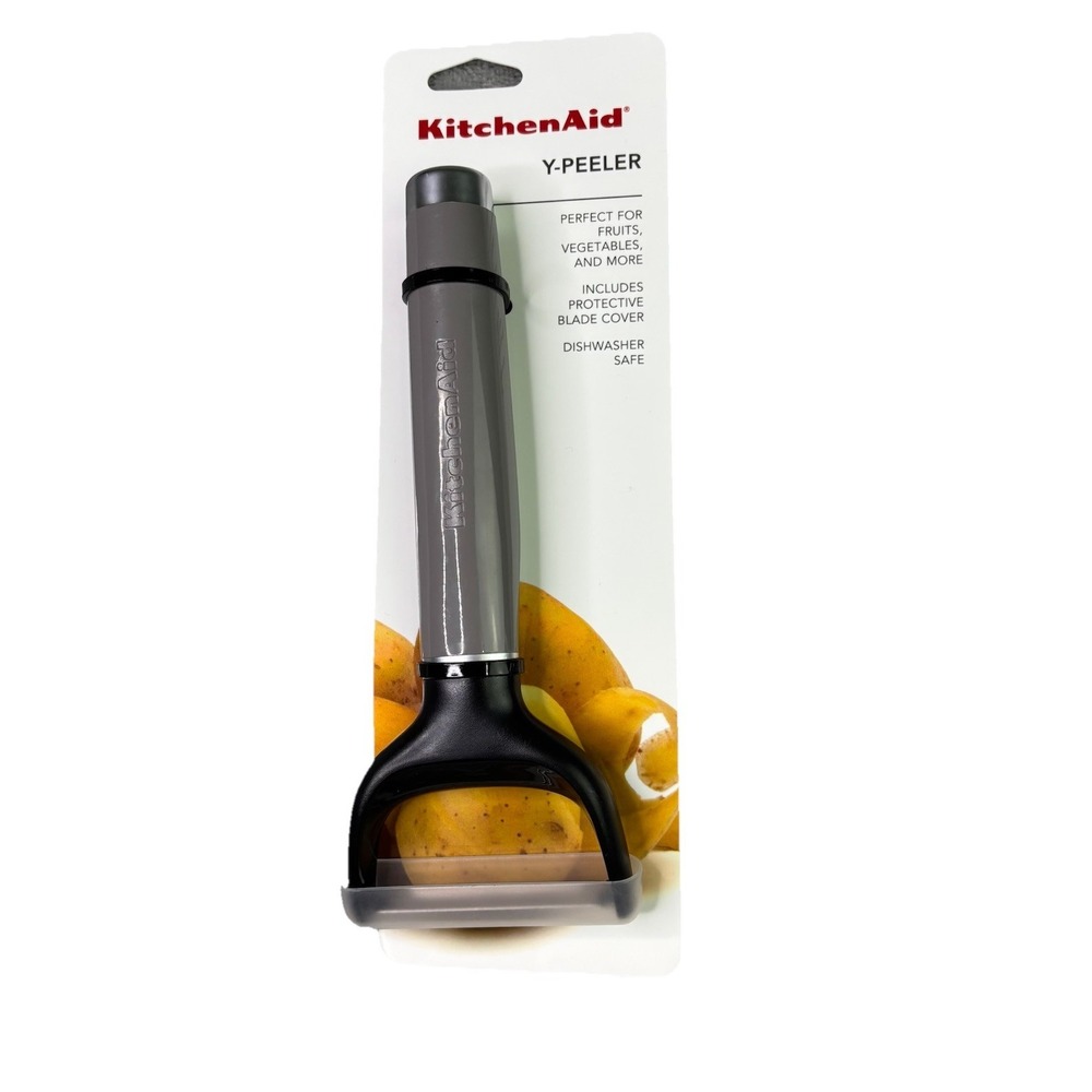 KitchenAid Beige Brown Y-Peeler With Protective Blade Cover Dishwasher Safe NEW!